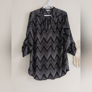 Stella Tweed Black and White Zigzag Blouse